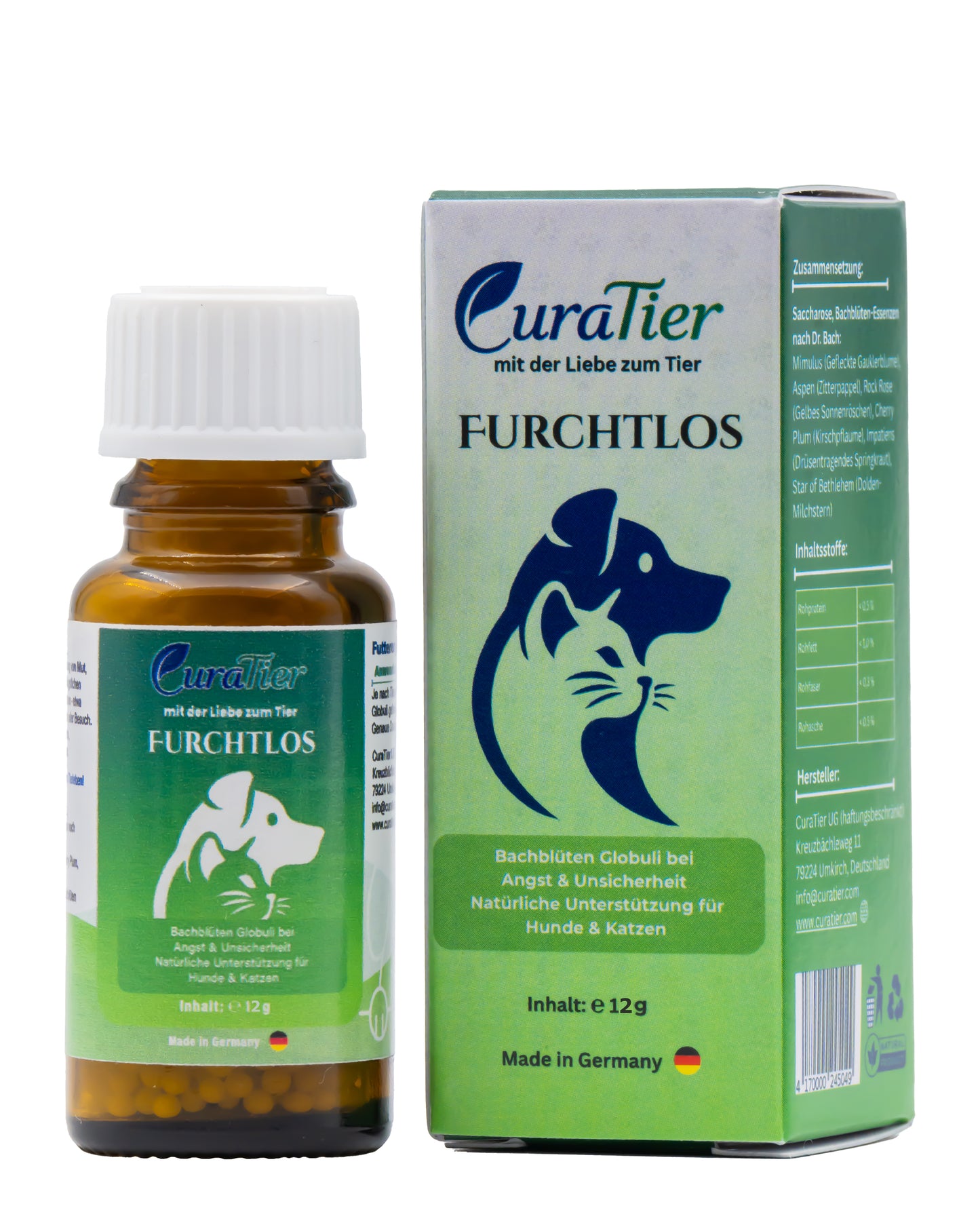 CuraTier Furchtlos – Bachblüten Globuli bei Angst & Unsicherheit