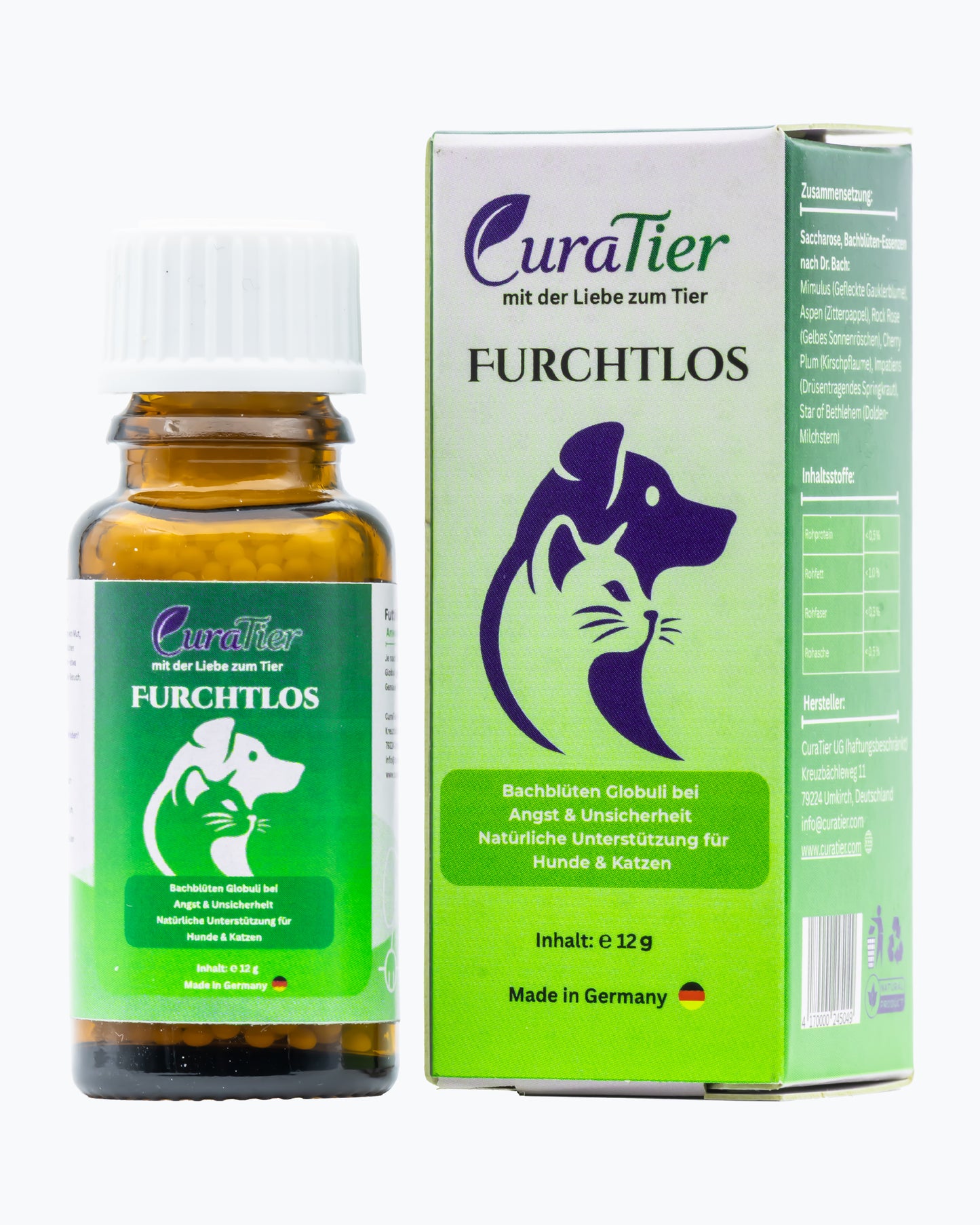 CuraTier Furchtlos – Bachblüten Globuli bei Angst & Unsicherheit