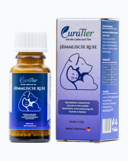 CuraTier Himmlische Ruhe – Bachblüten Globuli bei Unruhe, Hyperaktivität & Reisen